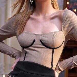 snatched, feminine, edgy top - size S